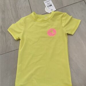 NEW Girls Yellow Rashguard Summer Swim Top